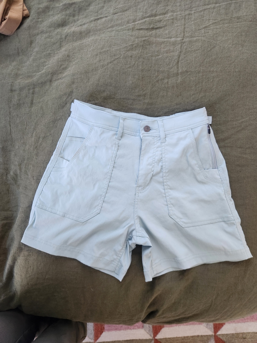 Prana Light Blue Women's Utility Bermuda Shorts